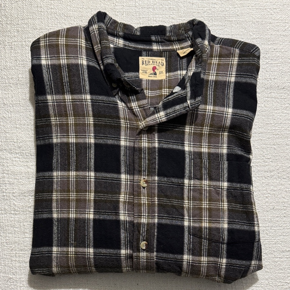 Cabella’s RedHead Men's Plaid Button Down Shirt - Black and Brown